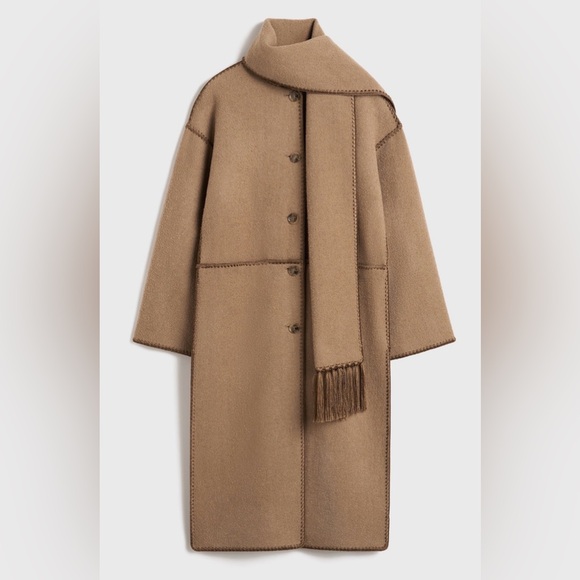 Toteme Jackets & Blazers - Toteme Embroidered Scarf Coat, 34, Camel